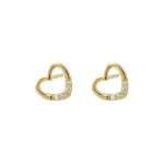 Hollow Heart Studs - Gold