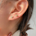 Mini heart stud earrings