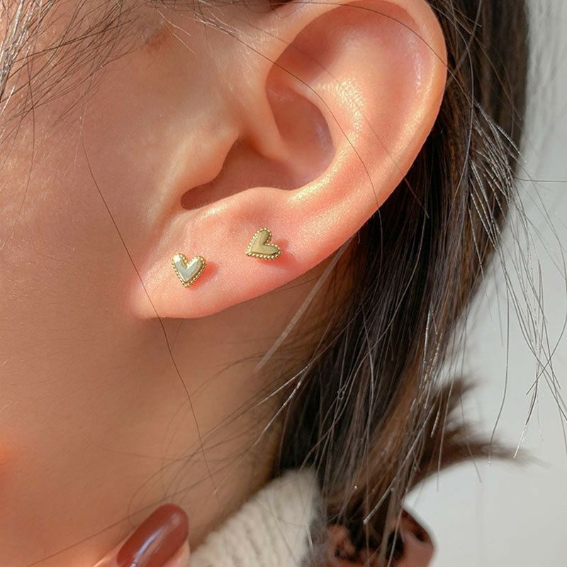 Tiny Heart Stud Earrings | 14k Gold-filled