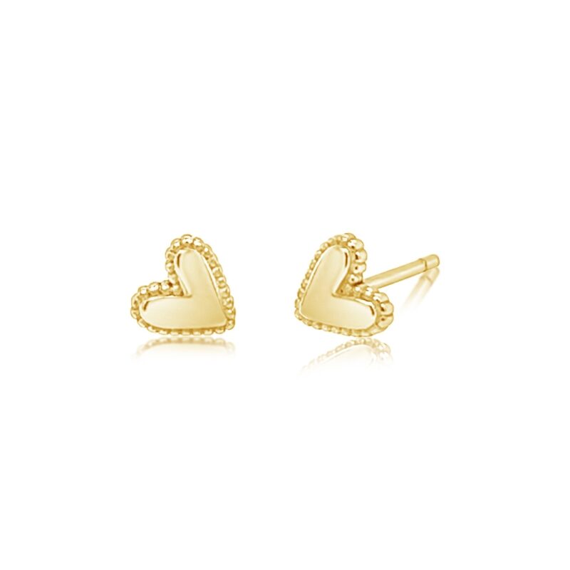 Mini Heart Studs - Gold