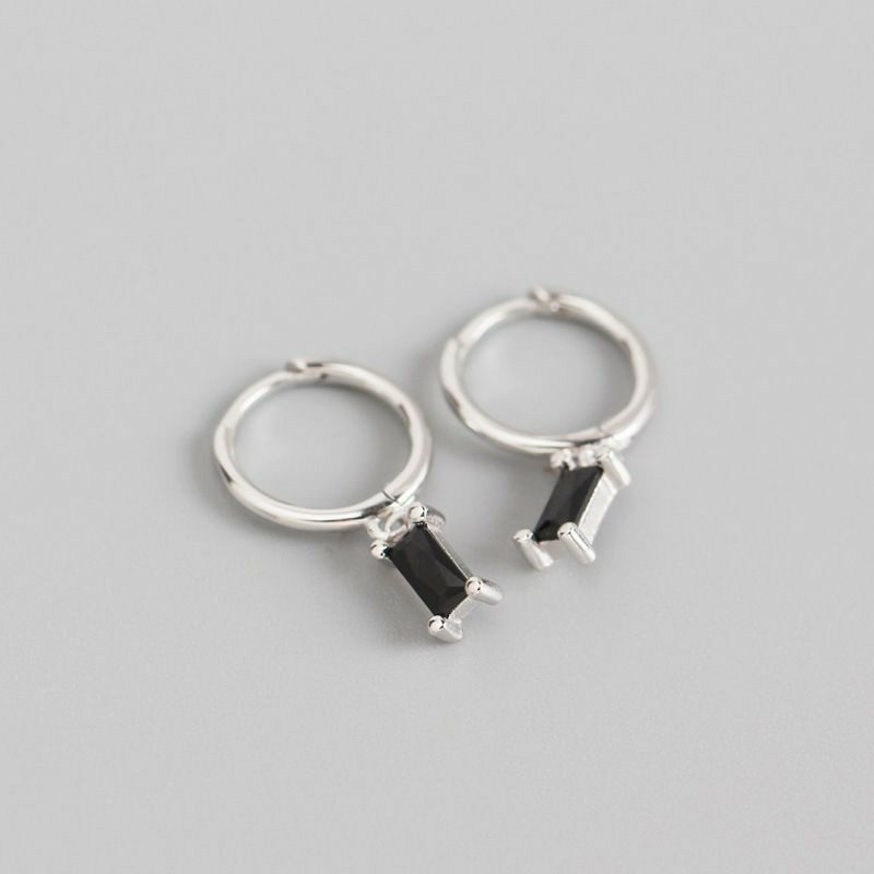 Black Lacey Huggie Earrings