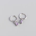 Purple Lacey Huggie Earrings