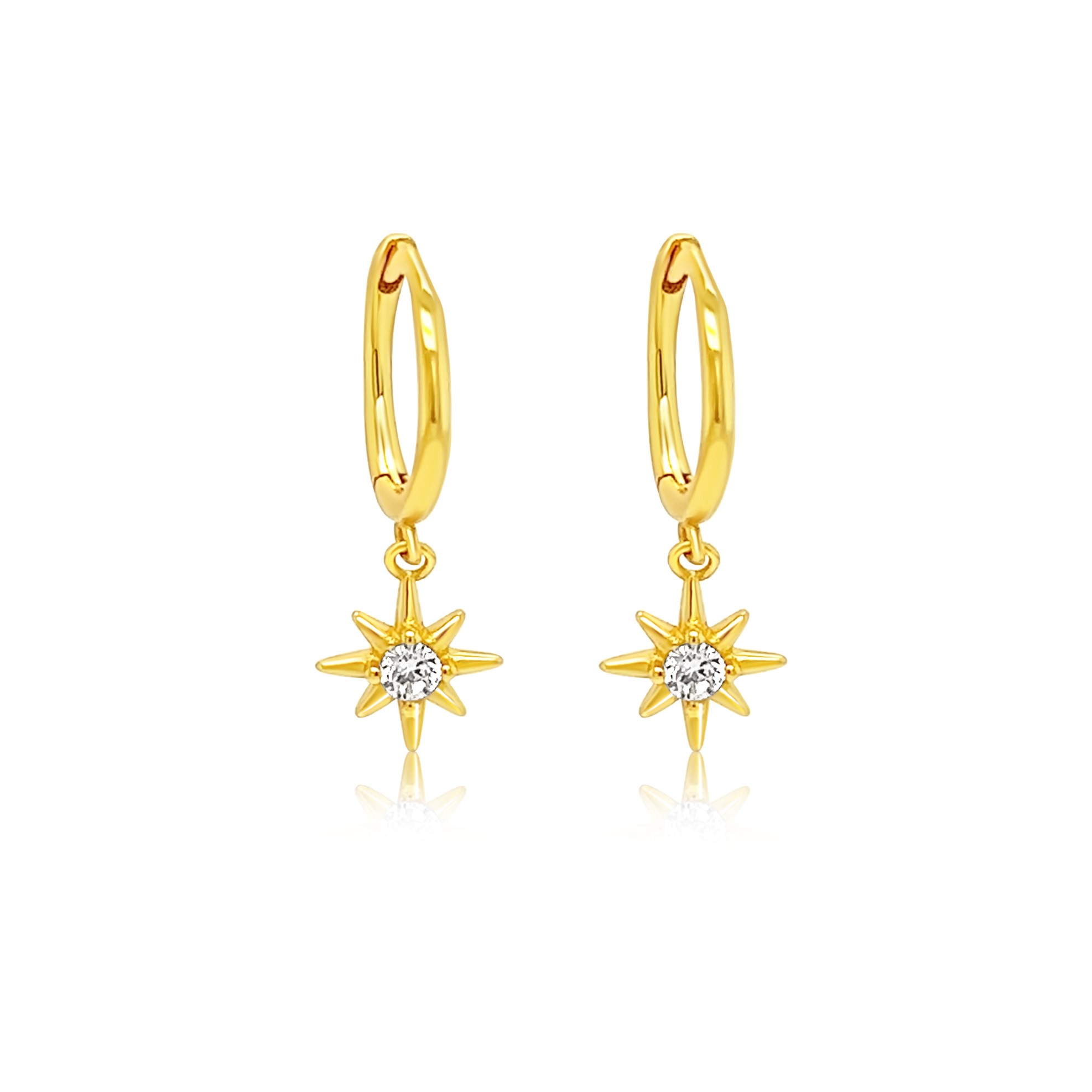 9ct White Gold Diamond Huggie Earrings - Walker & Hall