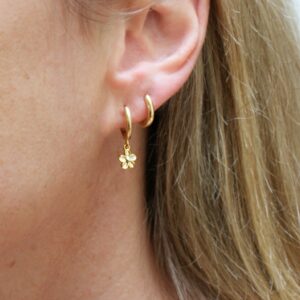 Forget-Me-Not Huggies - Gold Vermeil