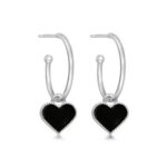 Heart Hoops - silver