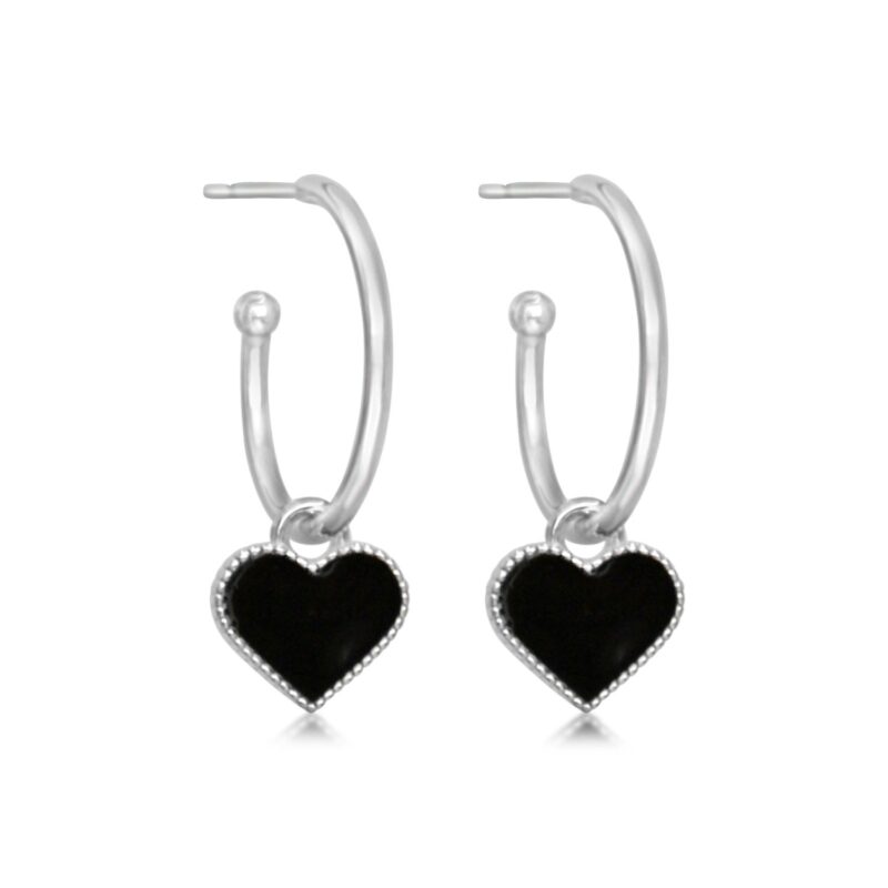 Heart Hoops - silver